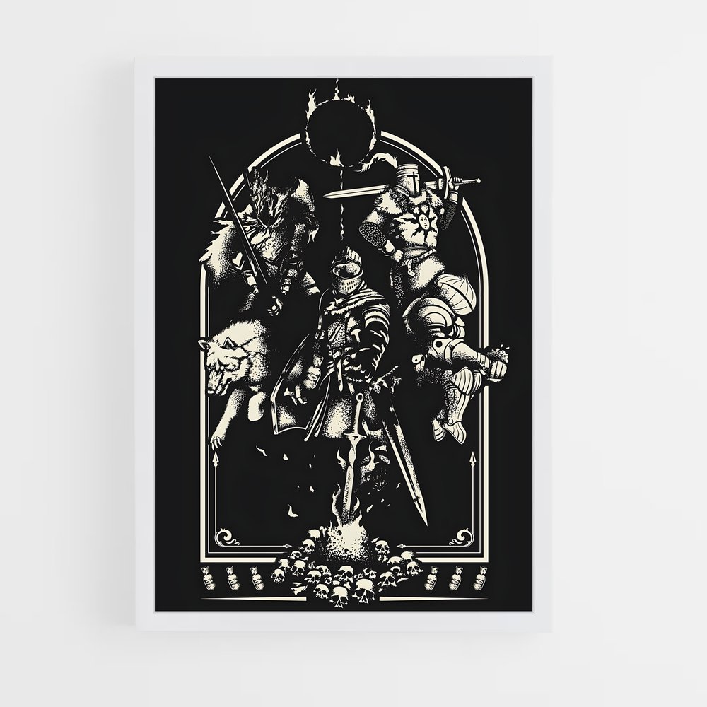 Poster Les Chevaliers de l'Ombre – affiche Dark souls (vue 3)